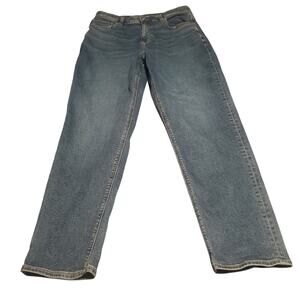 American Eagle Size 10 (32x28) Mom Jean Blue High Rise Denim Medium Wash HEMMED